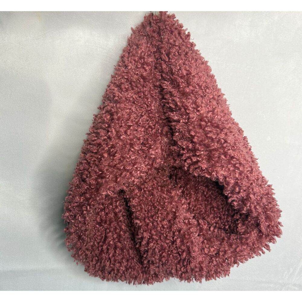 Round Fluffy Round Neck Scarf One Size - Pink